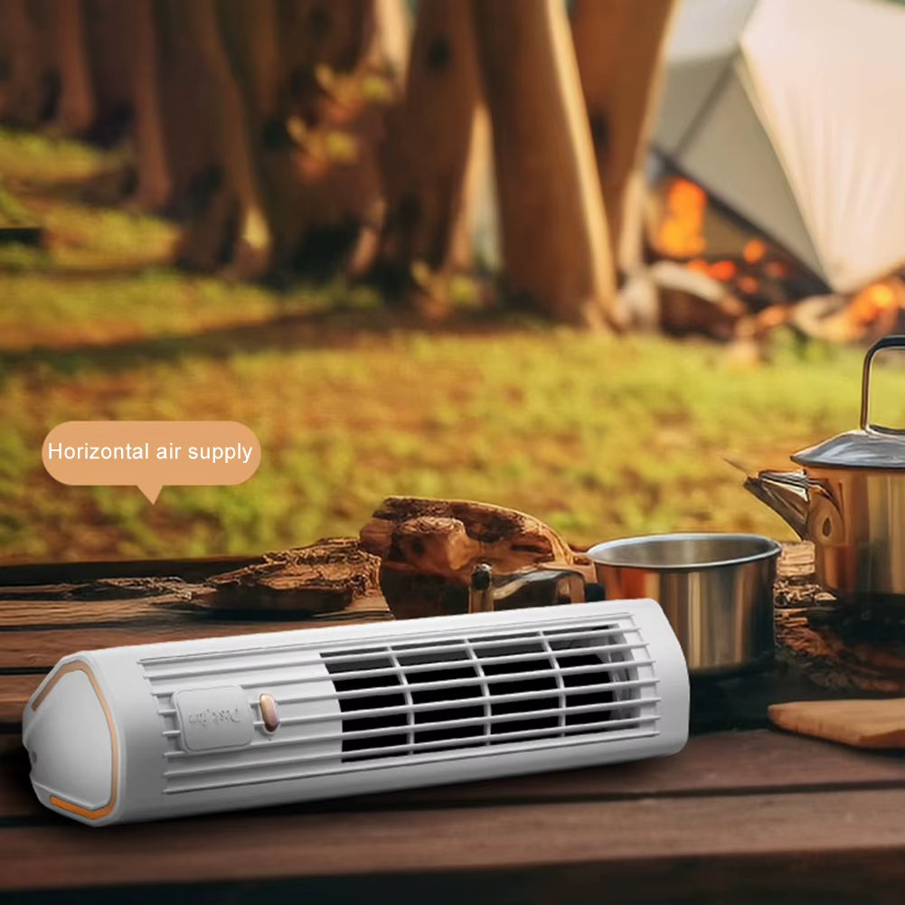 Portable Desk Fan Bladeless Tower Fan USB Rechargeable 3 Speed Mini Vertical Air Conditioner Standing Tower Fan for Home Kitchen