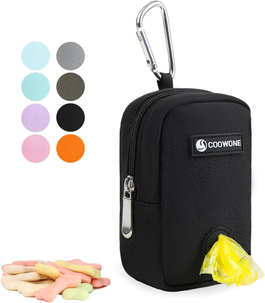Dog Treat Pouch Hands Free Dog Walking Bag with Metal Carabiner, 900D Oxford Cloth Dog Poop Bag Holder for Pet Puppy Training Travel or Outdoor Camping