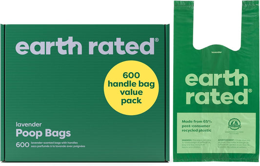 Dog Poo Bags with Handles – 600 Count, Lavender