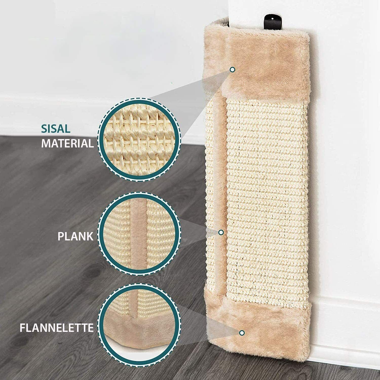 CORNER SISAL WALL SCRATCHER PET KITTEN CATS HANGING CAT SCRATCHING POST BOARD