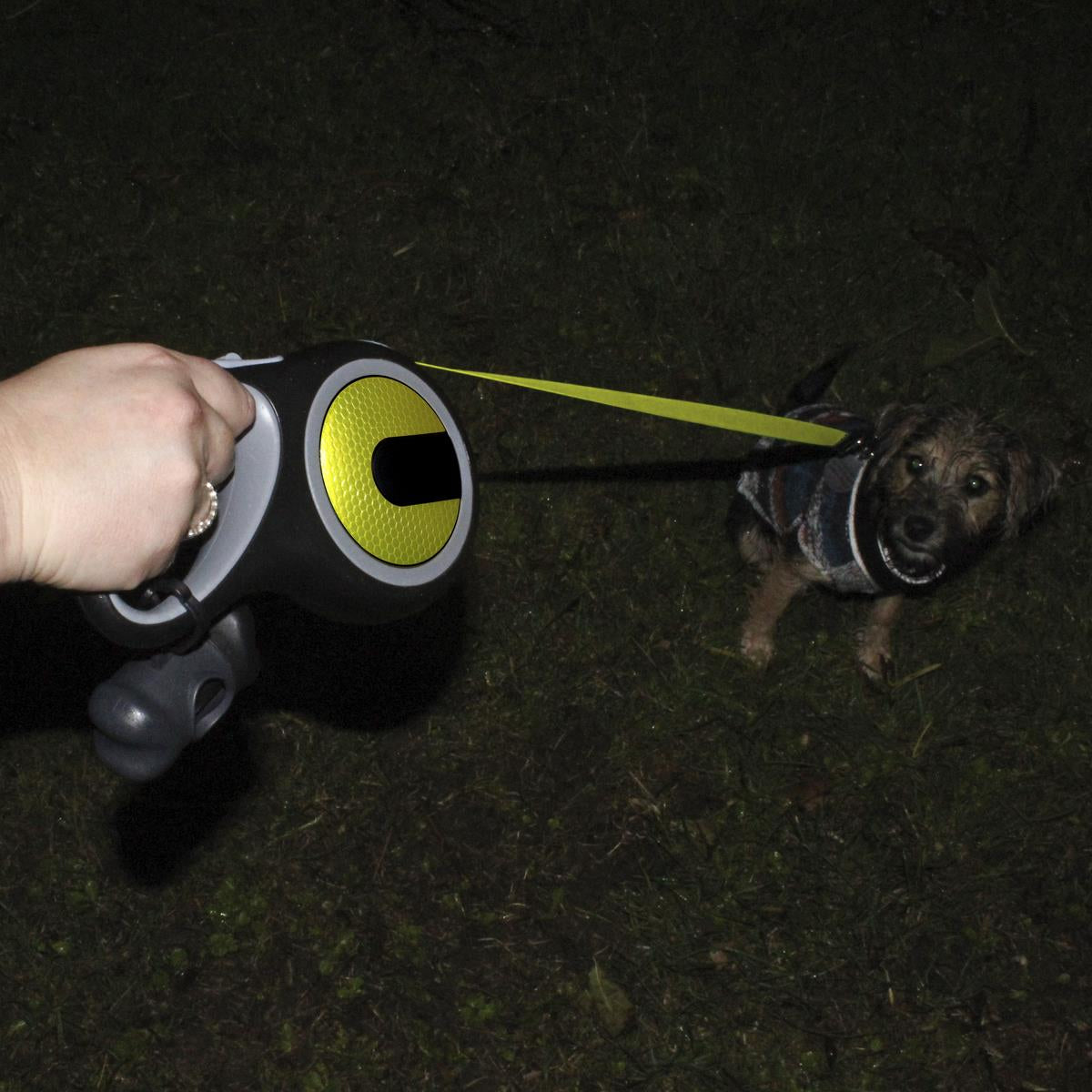 Neon Reflective Retractable Dog Lead Extending Hi-Viz Pet Leash Extendable 5M/8M