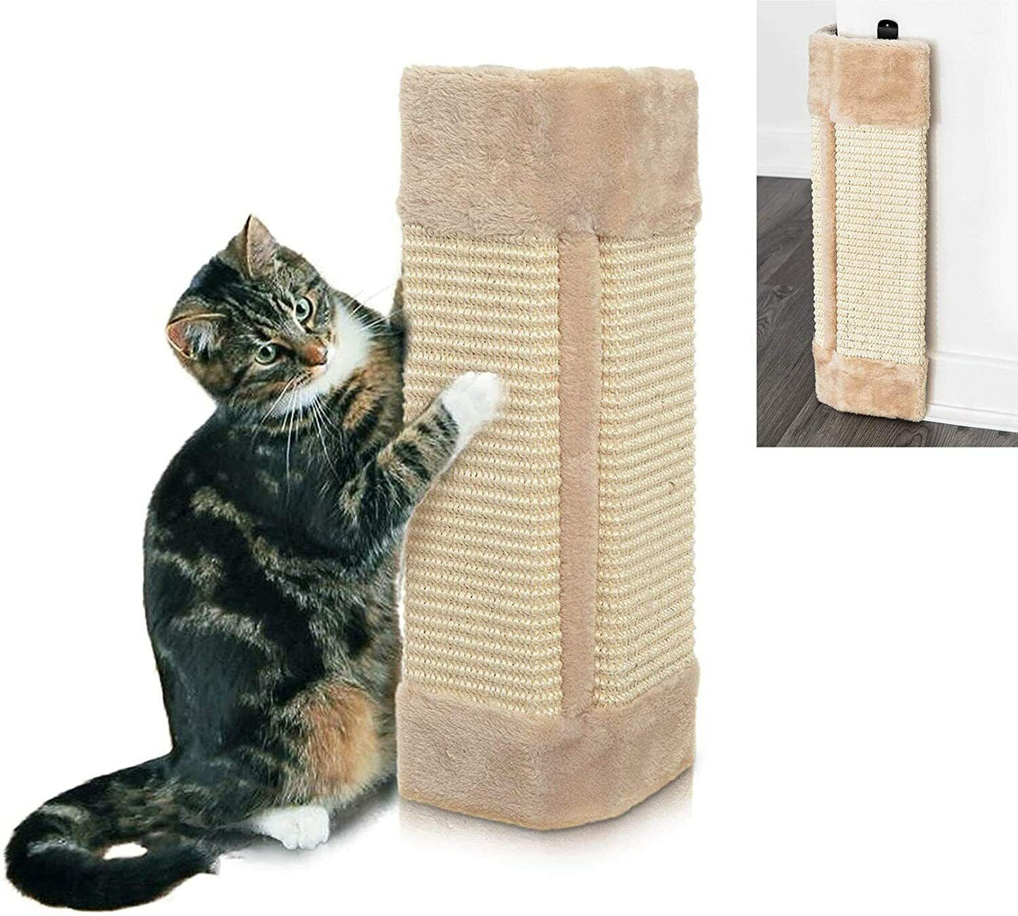 CORNER SISAL WALL SCRATCHER PET KITTEN CATS HANGING CAT SCRATCHING POST BOARD